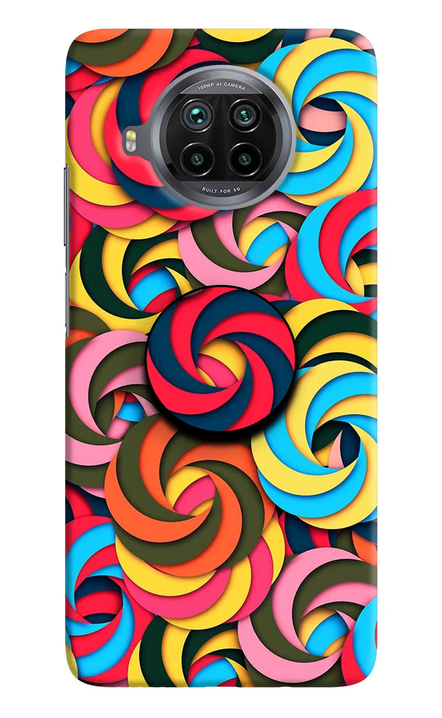 Spiral Pattern Mi 10i Pop Case, Hard case