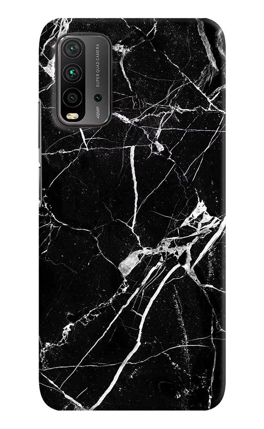 Black Marble Pattern Redmi 9 Power Hard Case Back Cover by Casekaro