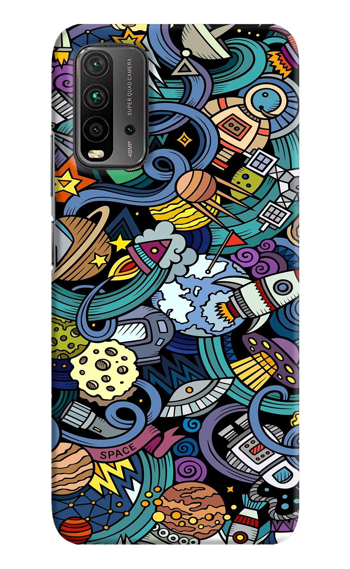 Space Abstract Redmi 9 Power Hard Case Back Cover by Casekaro