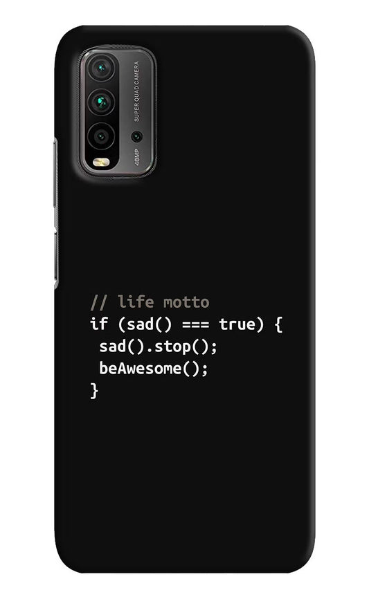Life Motto Code Redmi 9 Power Hard Case Back Cover by Casekaro