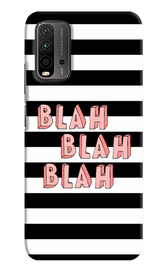 Blah Blah Blah Redmi 9 Power Hard Case Back Cover by Casekaro