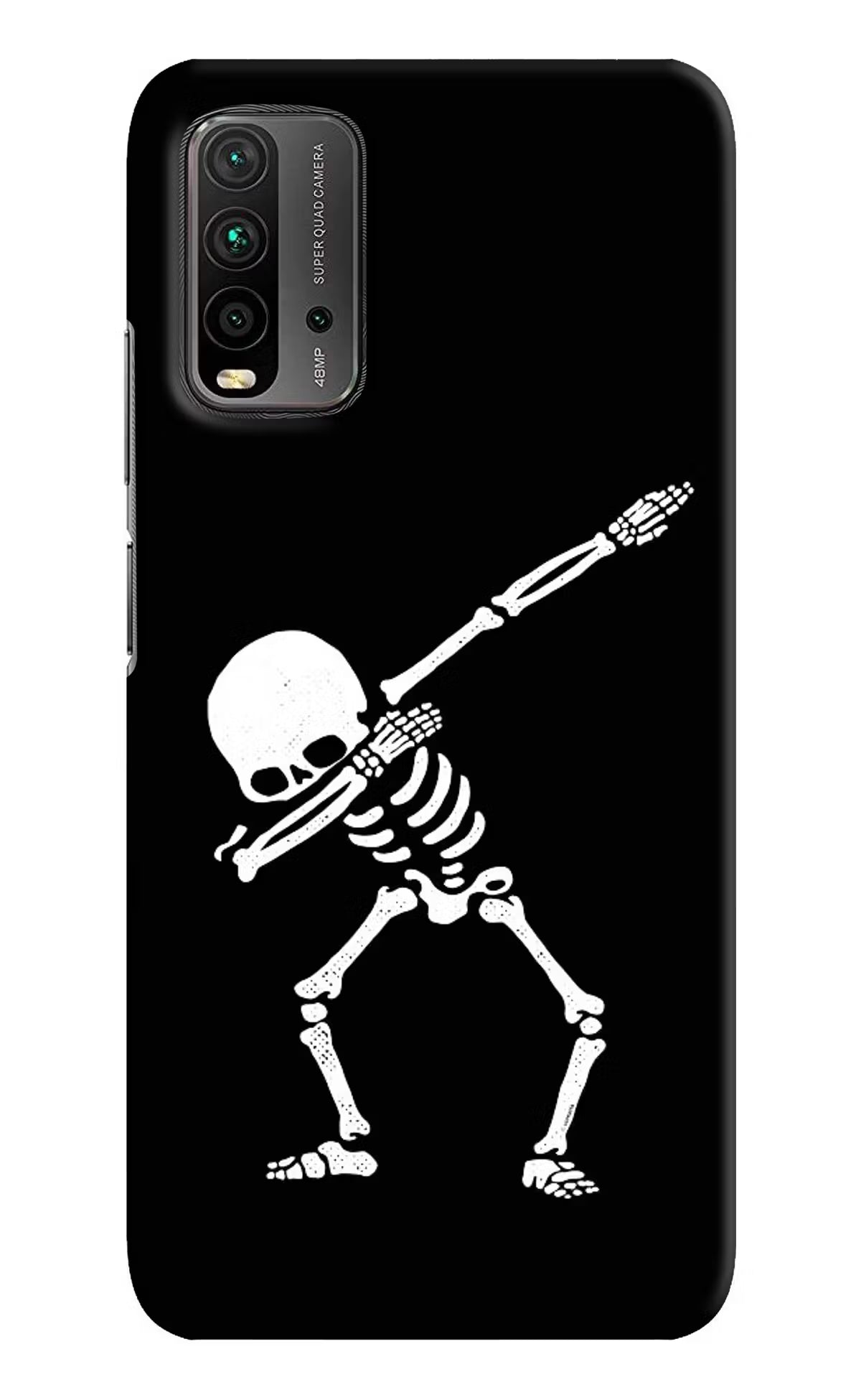 Dabbing Skeleton Art Redmi 9 Power Hard Case Back Cover by Casekaro