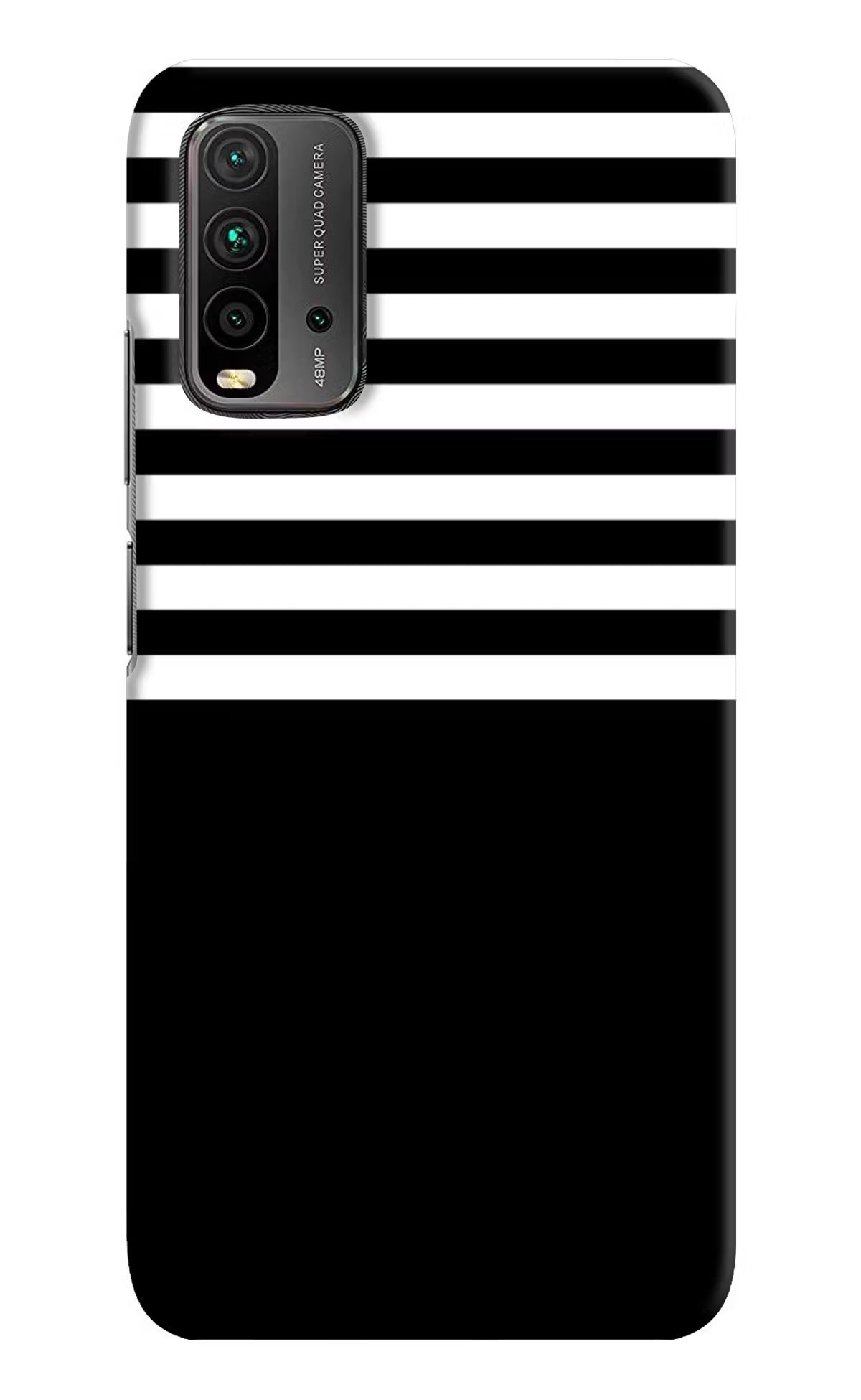 Black and White Print Redmi 9 Power Hard Case Back Cover by Casekaro