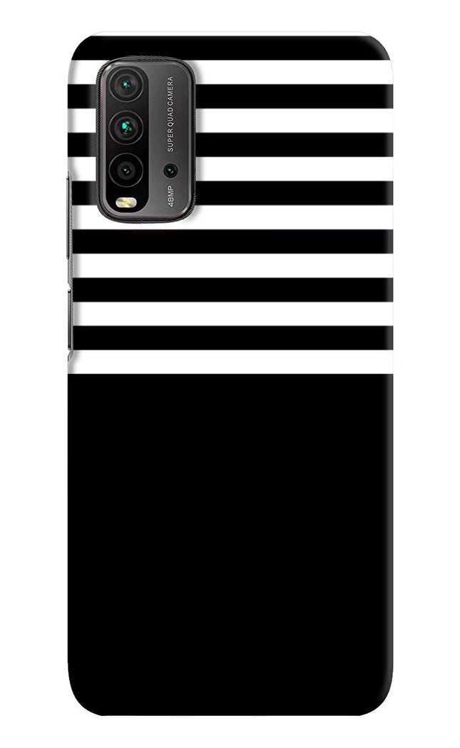 Black and White Print Redmi 9 Power Hard Case Back Cover by Casekaro