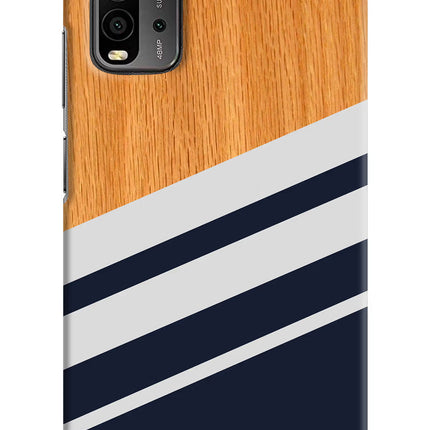 Blue and white wooden Redmi 9 Power Hard Case Back Cover by Casekaro