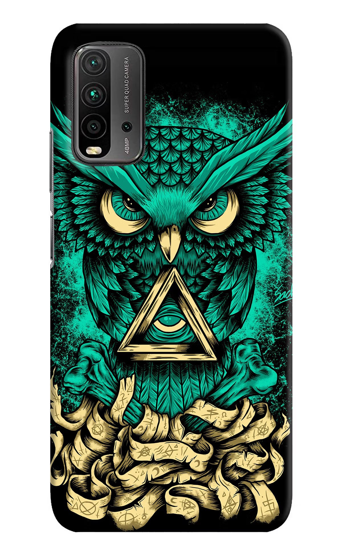 Green Owl Redmi 9 Power Hard Case Back Cover by Casekaro