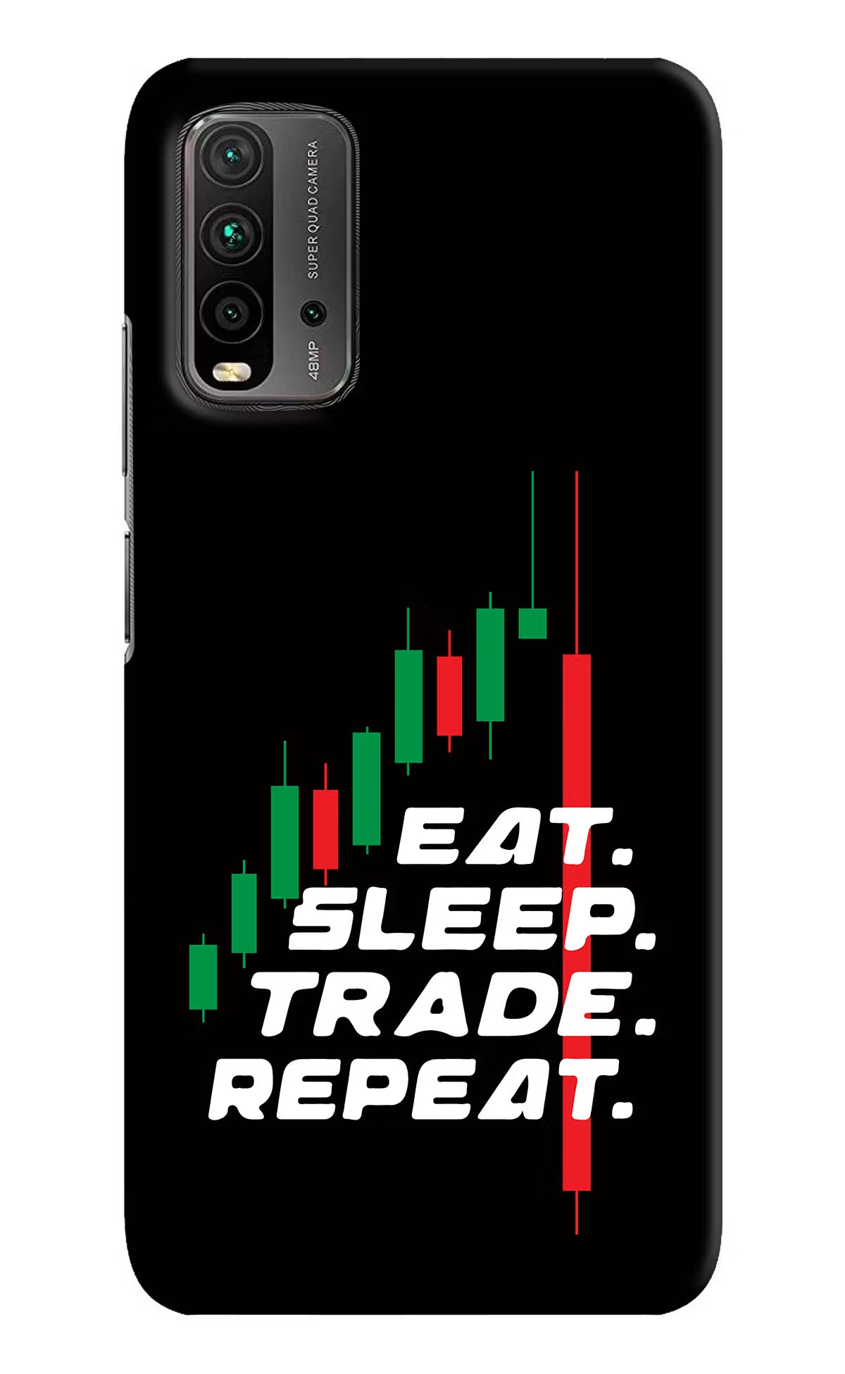 Eat Sleep Trade Repeat Redmi 9 Power Hard Case Back Cover by Casekaro
