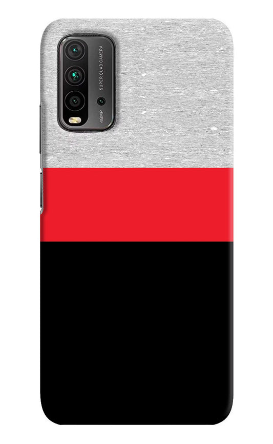 Tri Color Pattern Redmi 9 Power Hard Case Back Cover by Casekaro