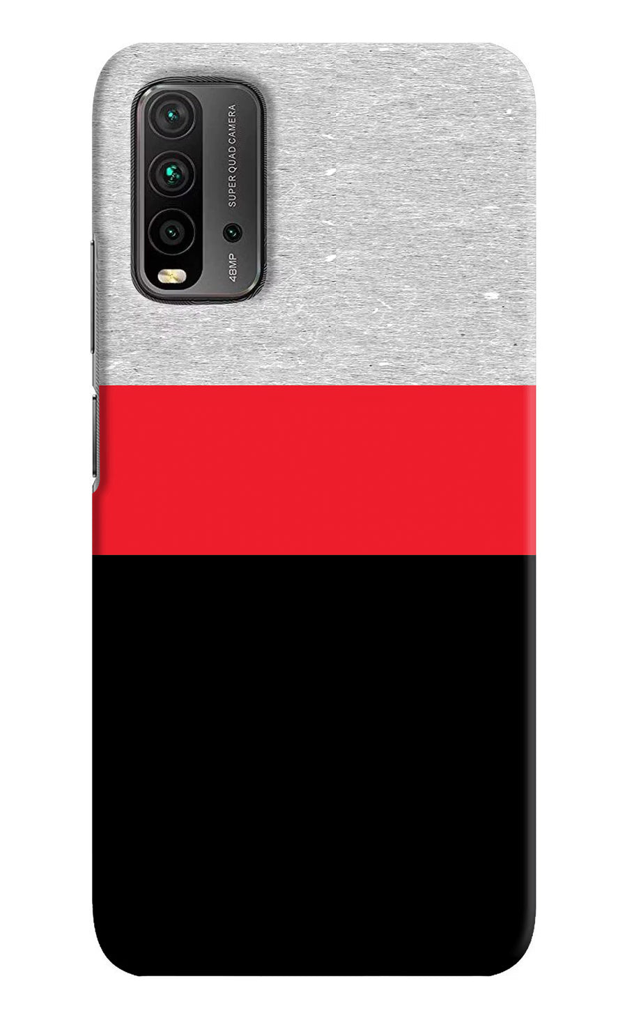 Tri Color Pattern Redmi 9 Power Back Cover, Hard case