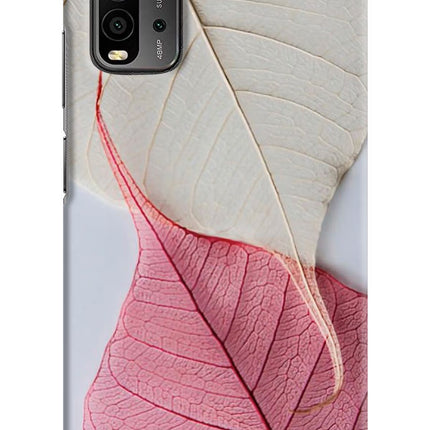 White Pink Leaf Redmi 9 Power Hard Case Back Cover by Casekaro