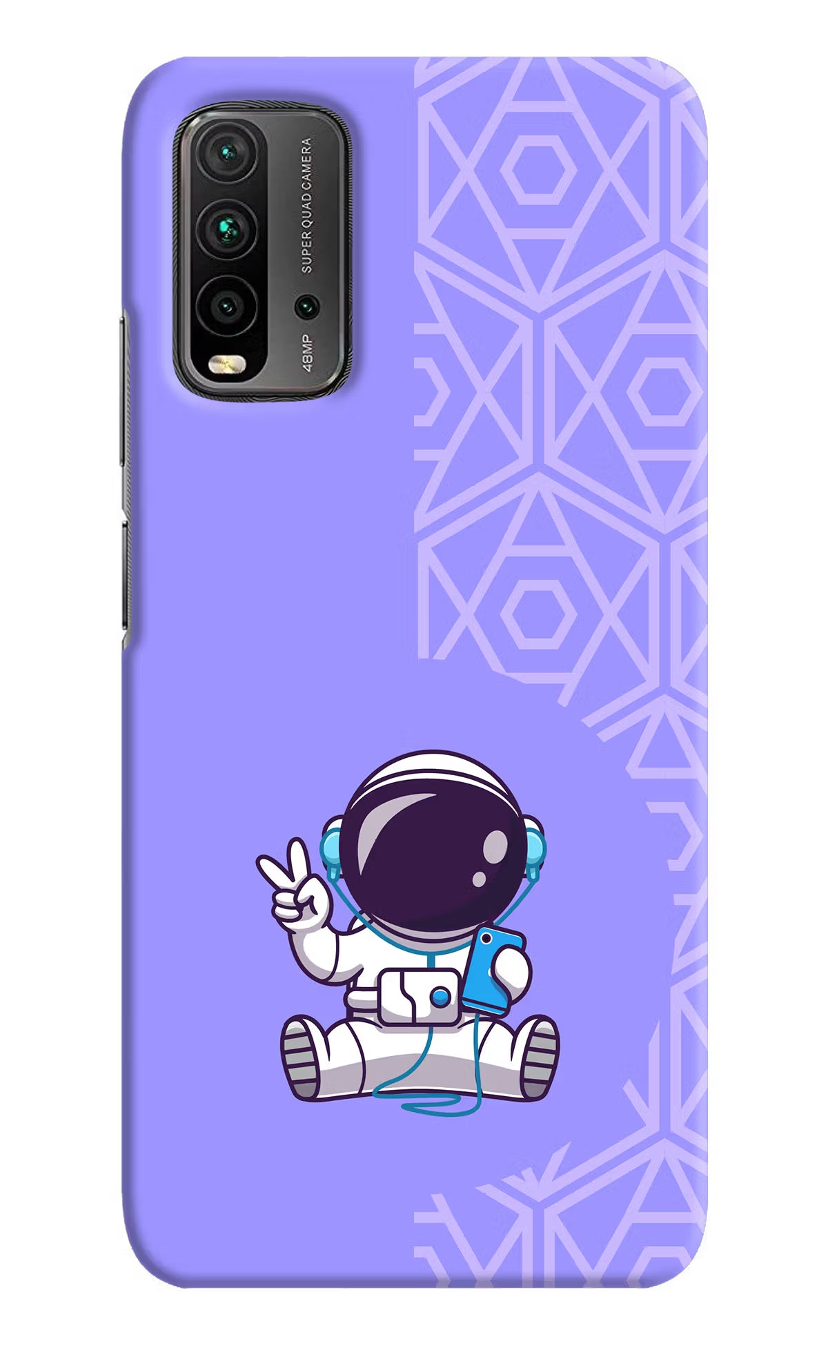 Cute Astronaut Chilling Redmi 9 Power Hard Case Back Cover by Casekaro