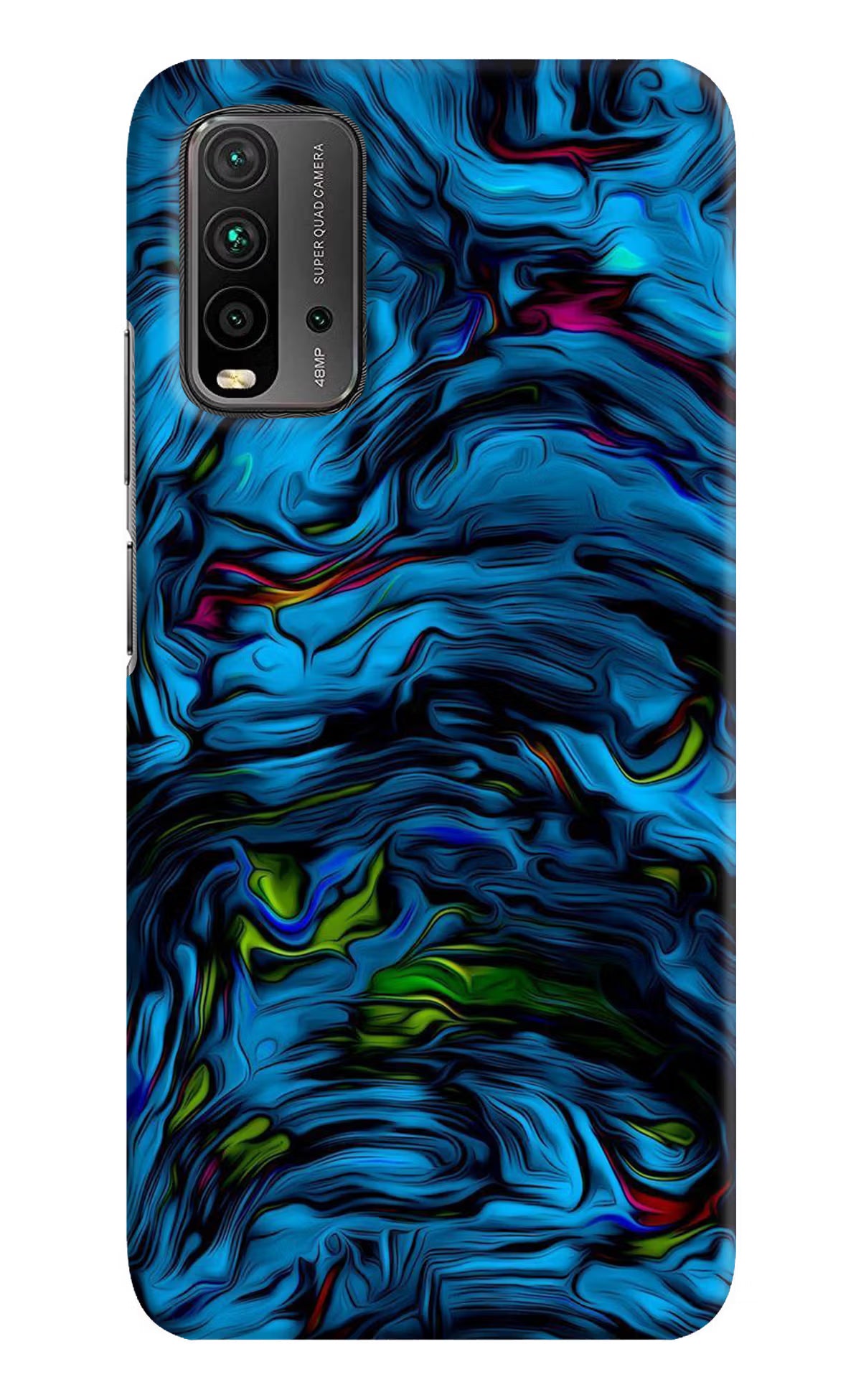Dark Blue Abstract Redmi 9 Power Hard Case Back Cover by Casekaro