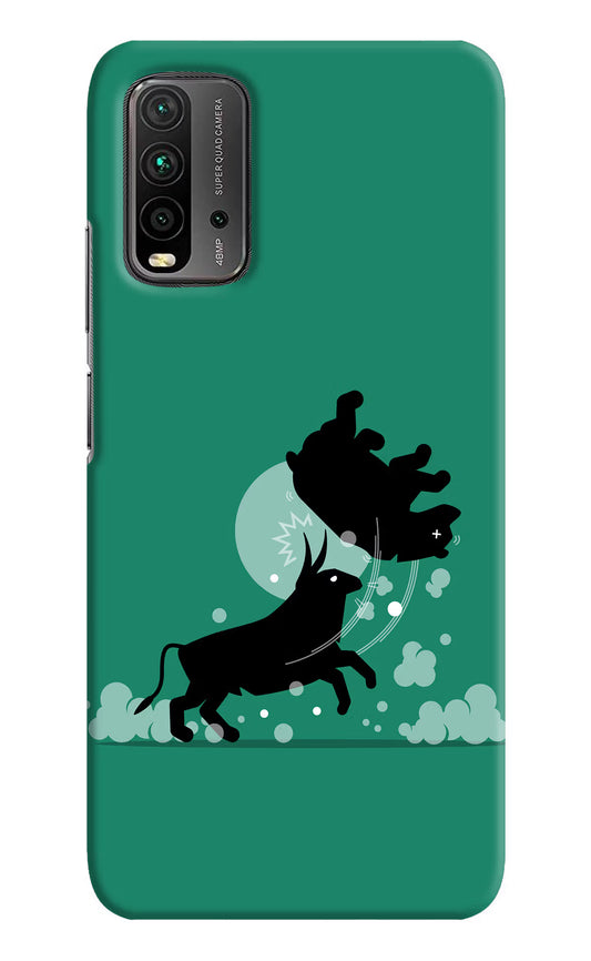 Bull Conqueror Redmi 9 Power Hard Case Back Cover by Casekaro