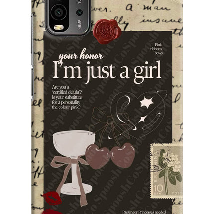 I am just a girl Redmi 9 Power Hard Case Back Cover by Casekaro