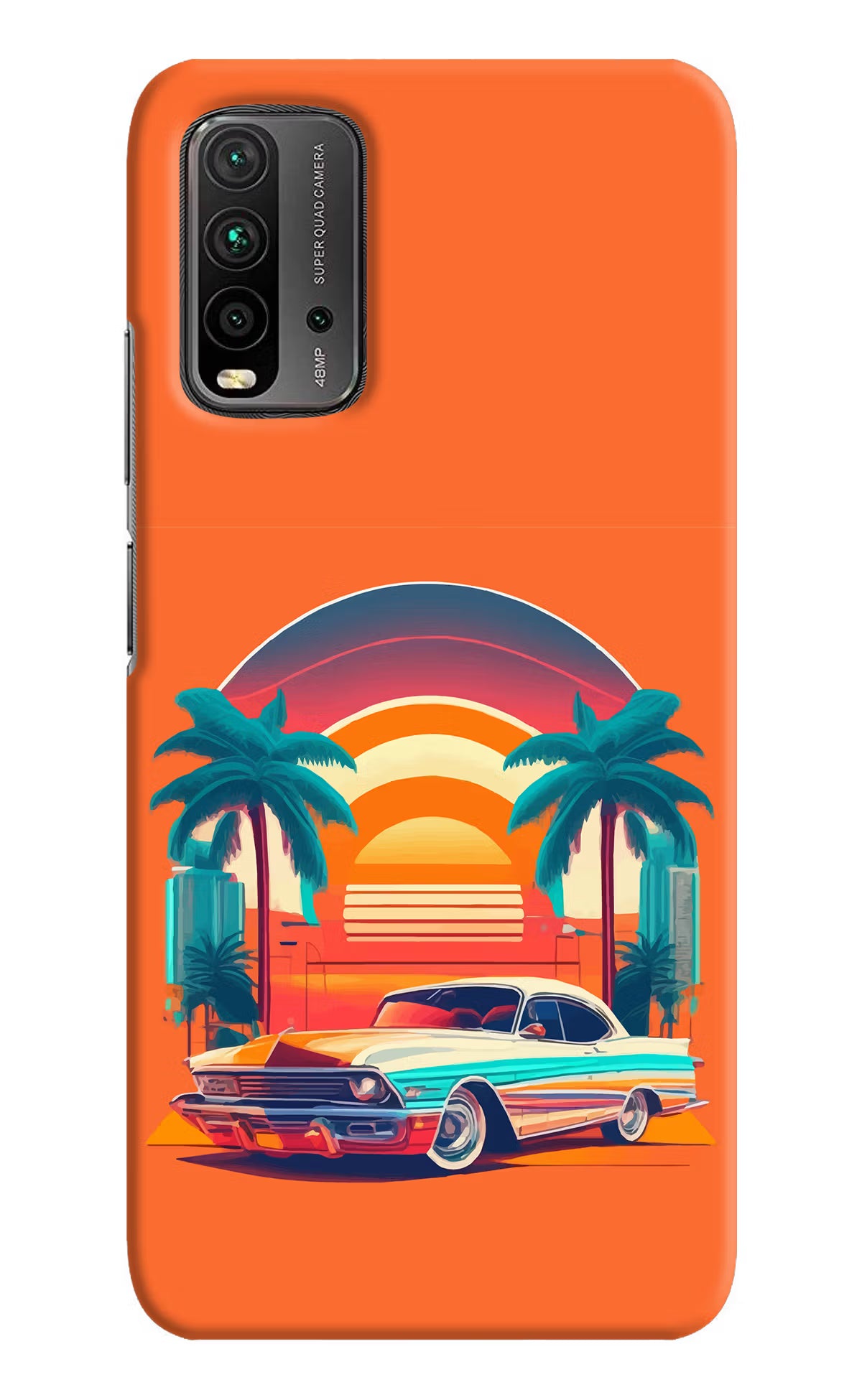 Palm Drive 80s Redmi 9 Power Hard Case Back Cover by Casekaro
