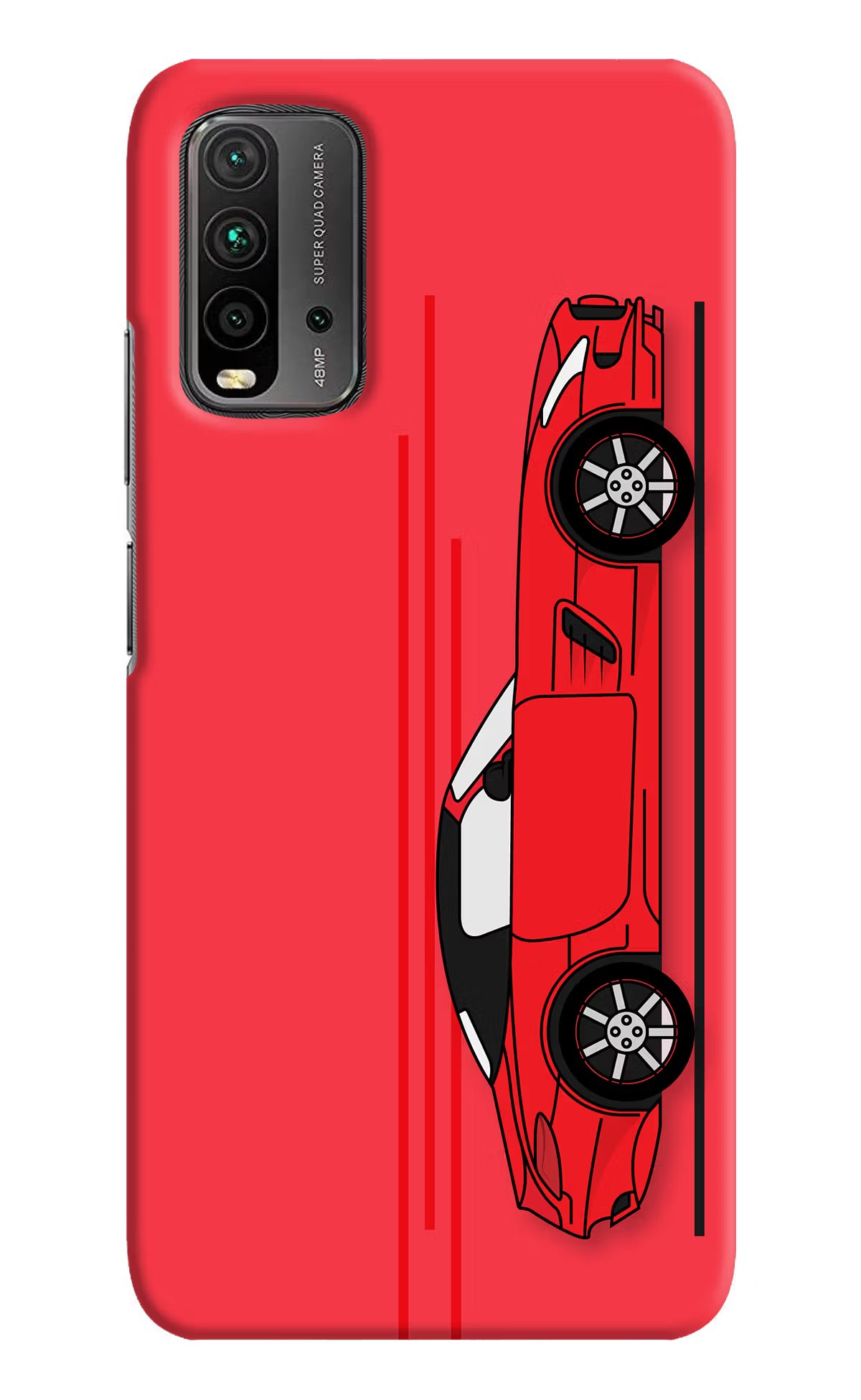 Red Velocity Redmi 9 Power Hard Case Back Cover by Casekaro
