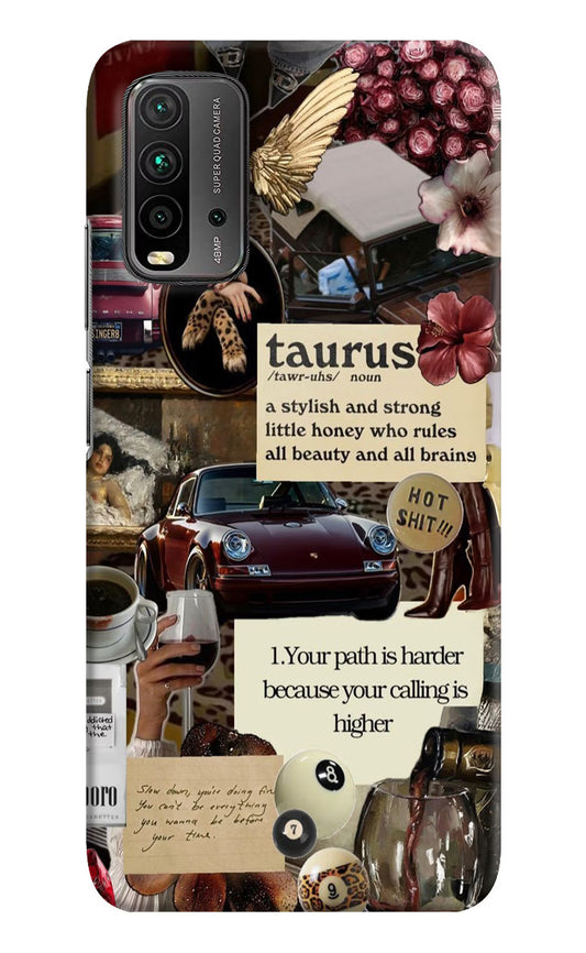 Taurus Zodiac Redmi 9 Power Hard Case Back Cover by Casekaro
