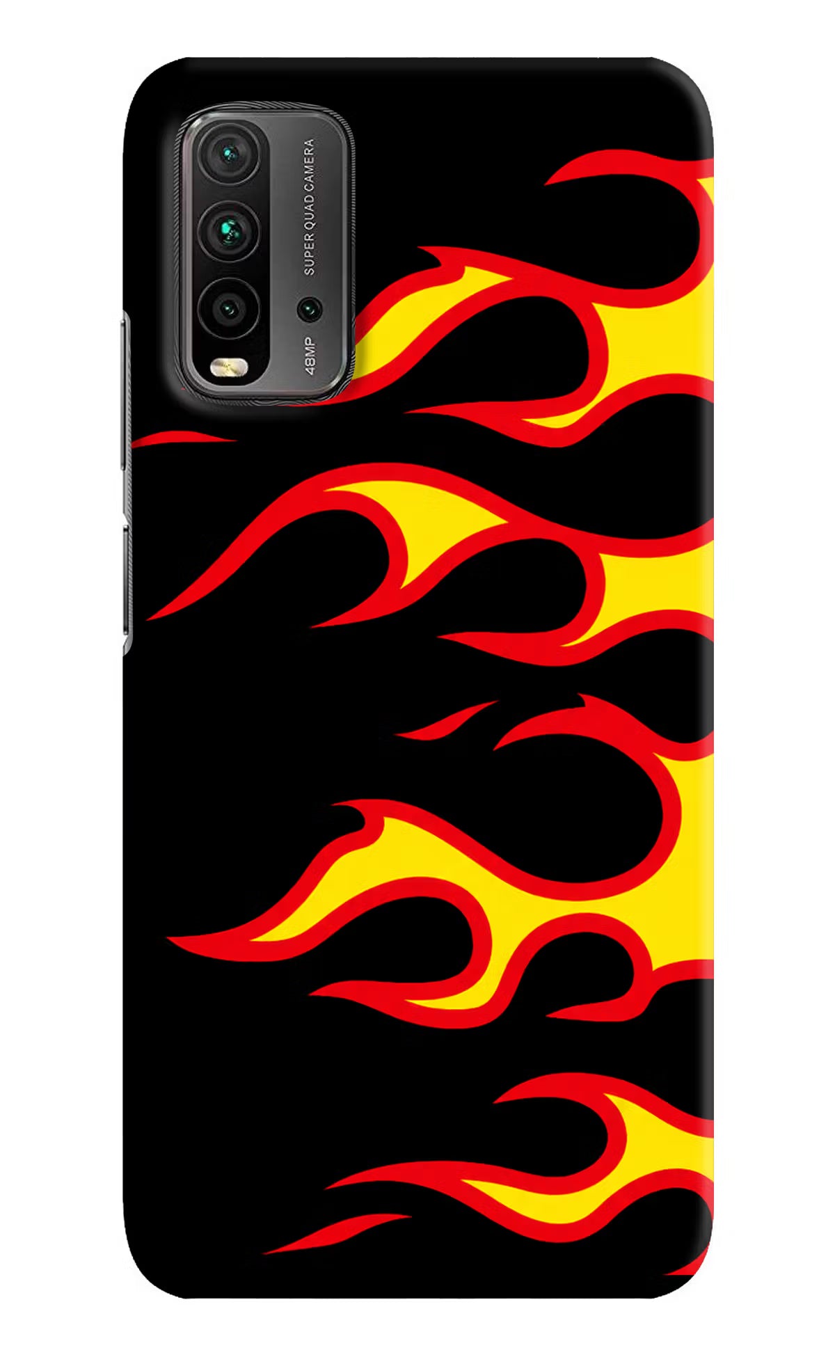 Side Sweep Flames Redmi 9 Power Hard Case Back Cover by Casekaro