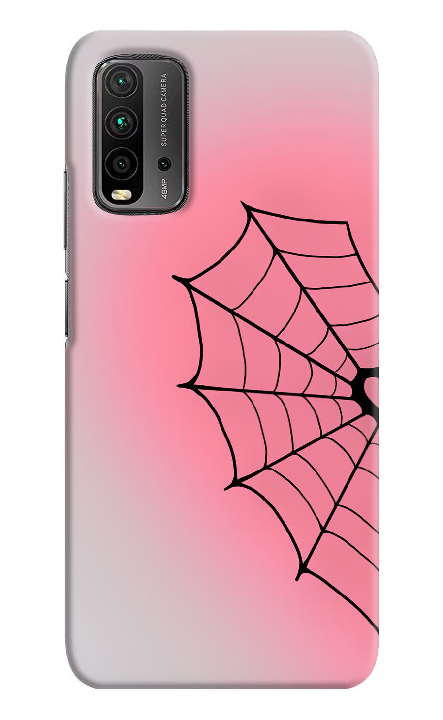 Pink Web Redmi 9 Power Back Cover, Hard case