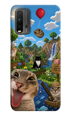 Minecraft Cat Chaos Redmi 9 Power Hard Case Back Cover by Casekaro