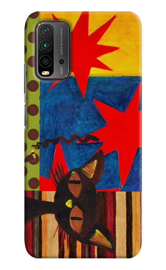 Pop Cat Redmi 9 Power Hard Case Back Cover by Casekaro