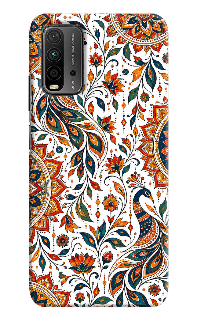White Mayura Redmi 9 Power Hard Case Back Cover by Casekaro