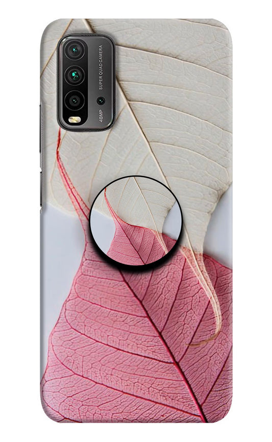 White Pink Leaf Redmi 9 Power Pop Case by Casekaro
