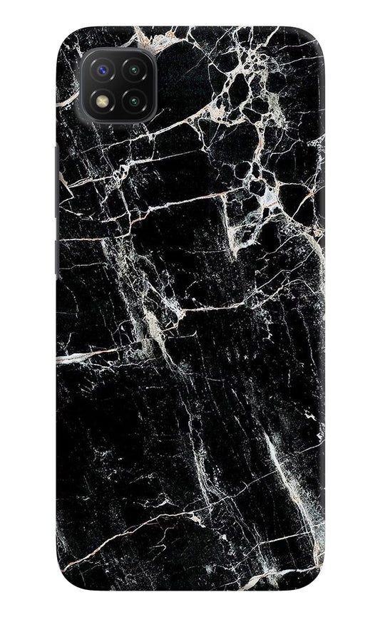 Black Marble Texture Poco C3 Hard Case Back Cover by Casekaro