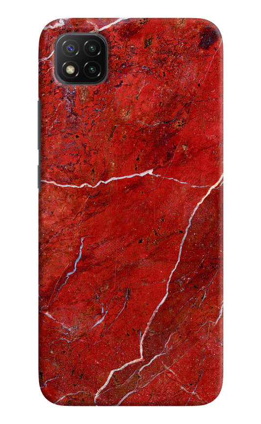 Red Marble Design Poco C3 Hard Case Back Cover by Casekaro