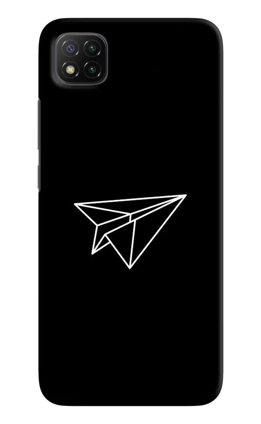 Paper Plane White Poco C3 Hard Case Back Cover by Casekaro