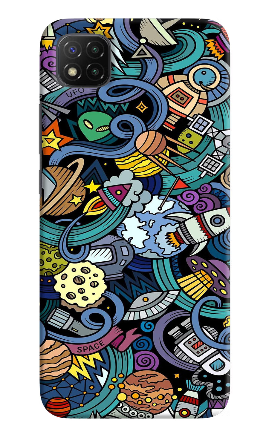 Space Abstract Poco C3 Back Cover, Hard case