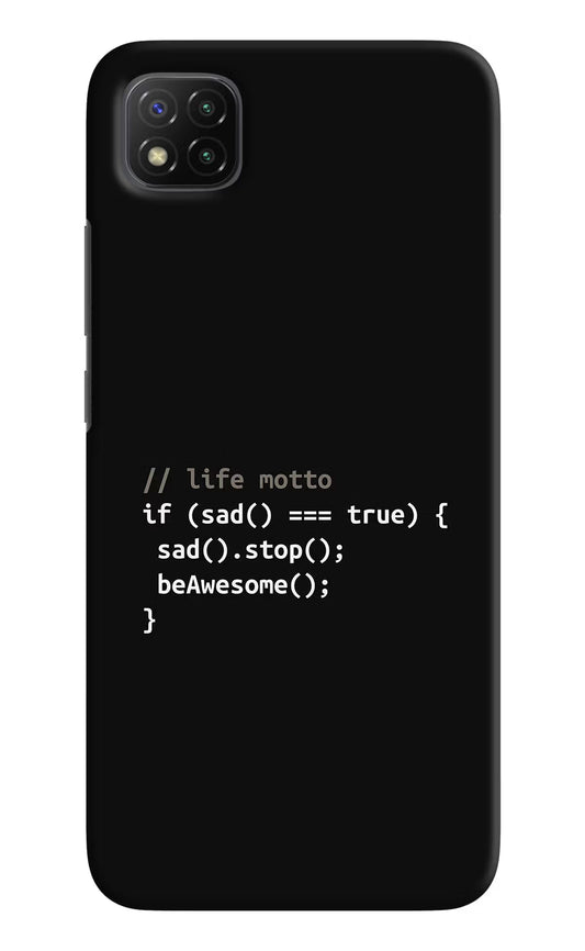 Life Motto Code Poco C3 Hard Case Back Cover by Casekaro