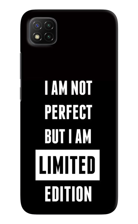 I Am Not Perfect But I Am Limited Edition Poco C3 Hard Case Back Cover by Casekaro