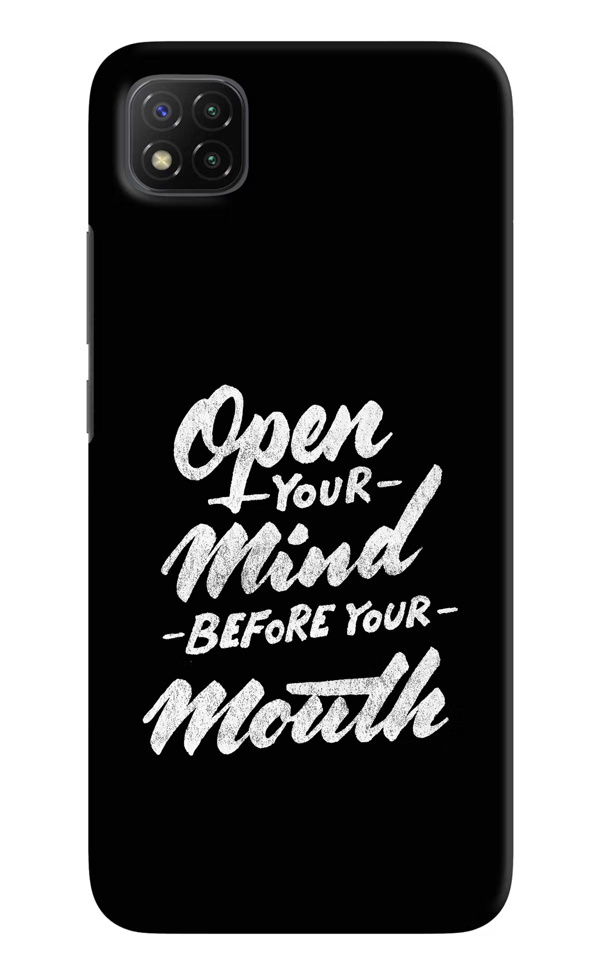 Open Your Mind Before Your Mouth Poco C3 Hard Case Back Cover by Casekaro