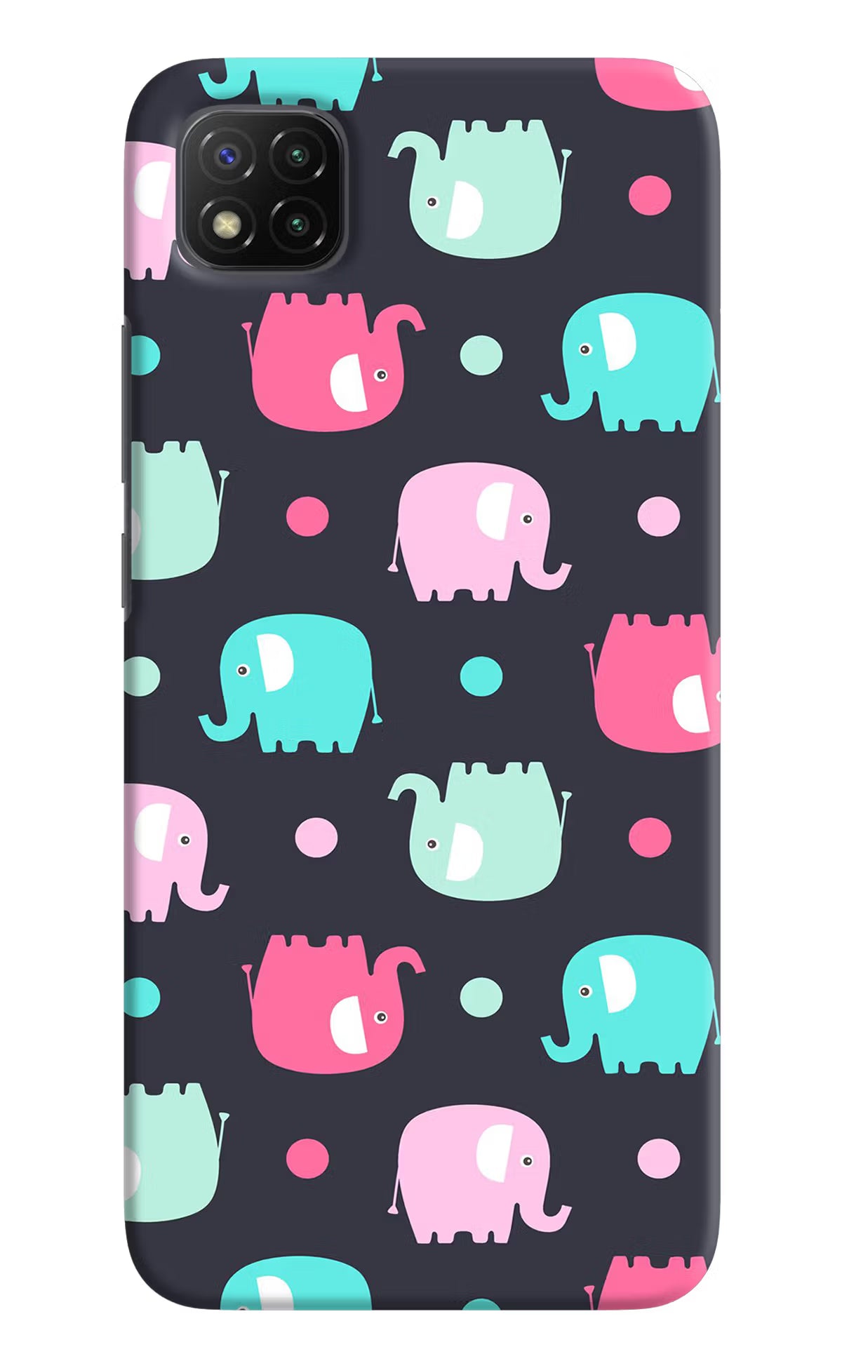 Elephants Poco C3 Hard Case Back Cover by Casekaro