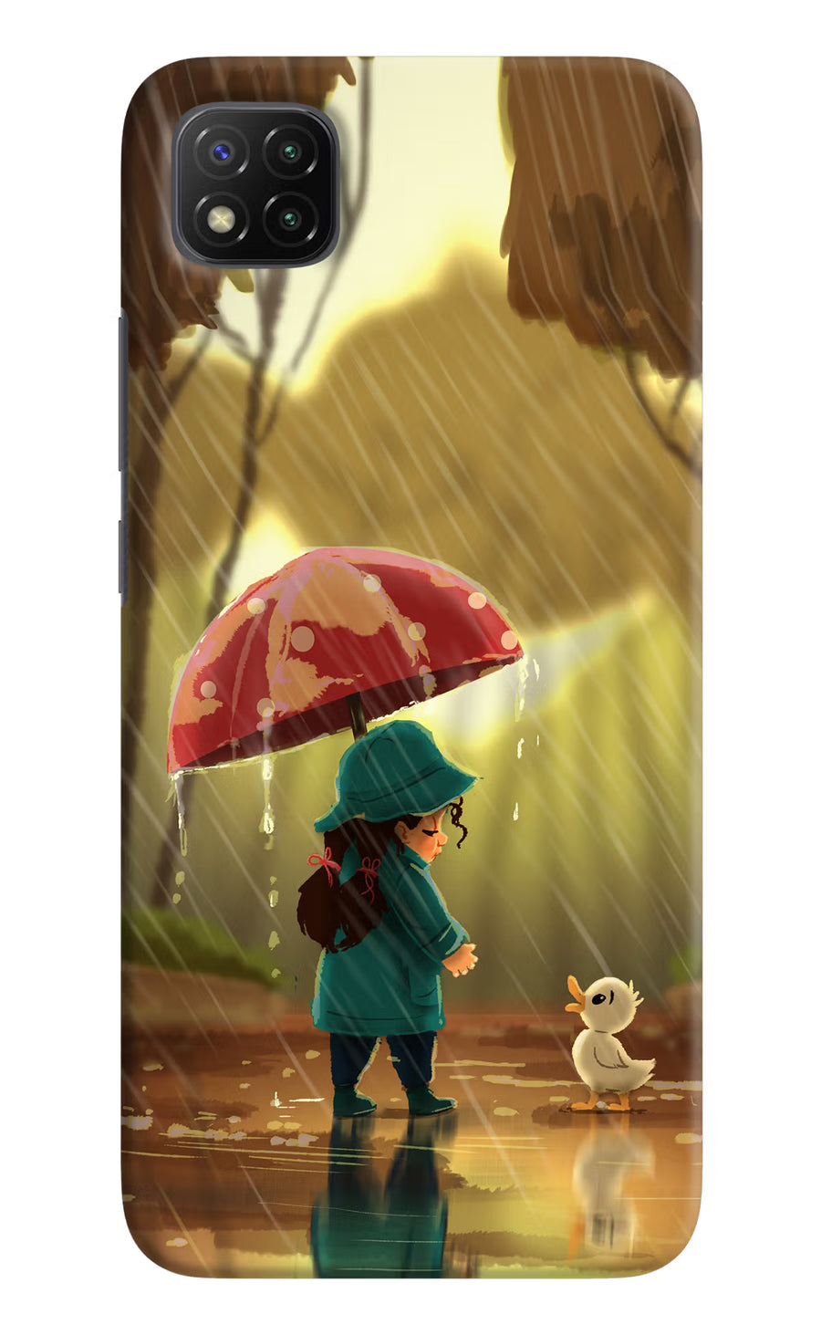 Rainy Day Poco C3 Back Cover, Hard case