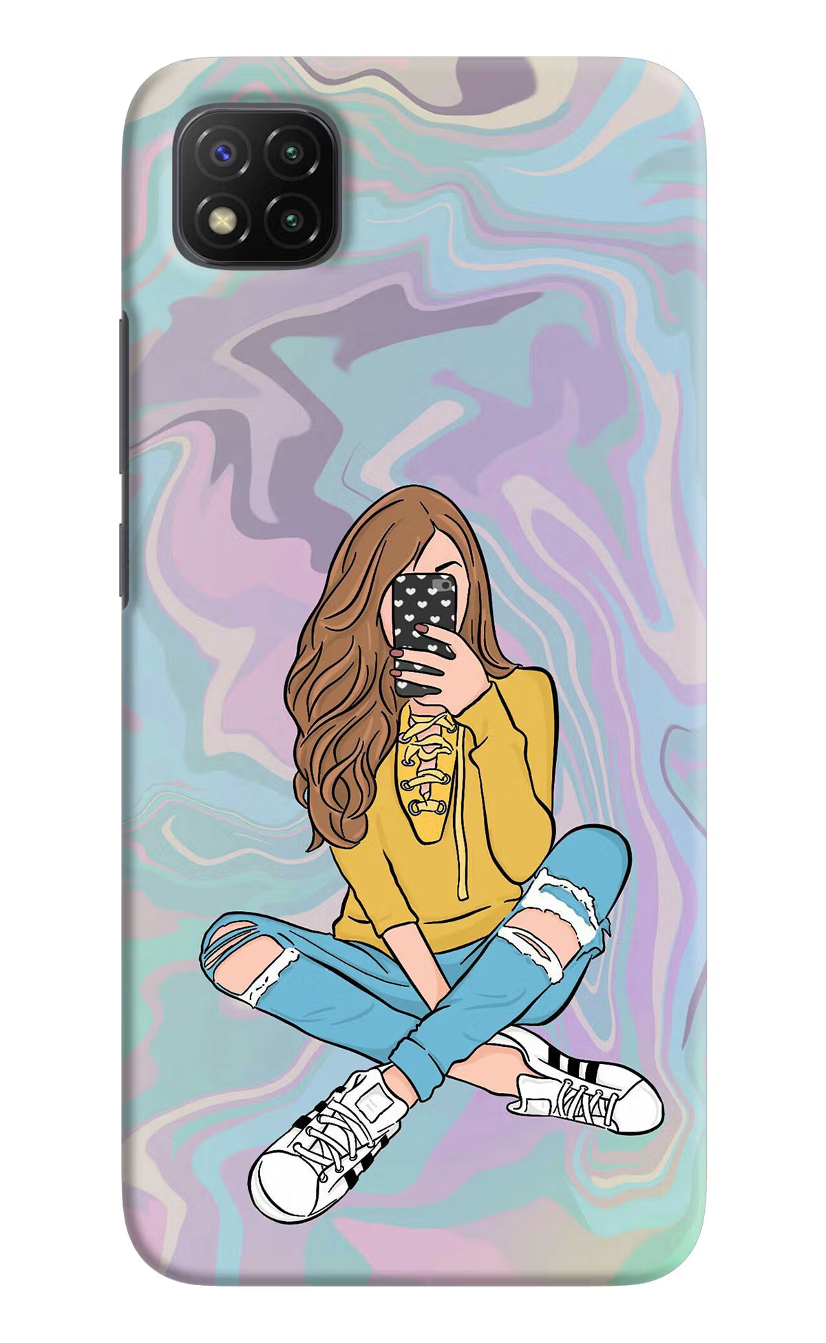 Selfie Girl Poco C3 Hard Case Back Cover by Casekaro