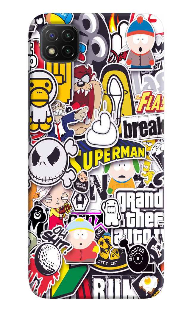 Sticker Bomb Poco C3 Hard Case Back Cover by Casekaro