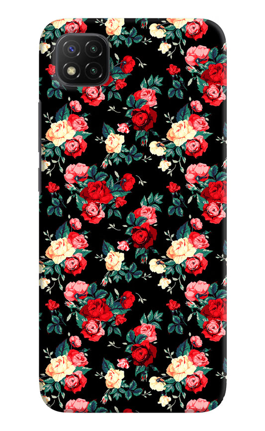 Rose Pattern Poco C3 Hard Case Back Cover by Casekaro
