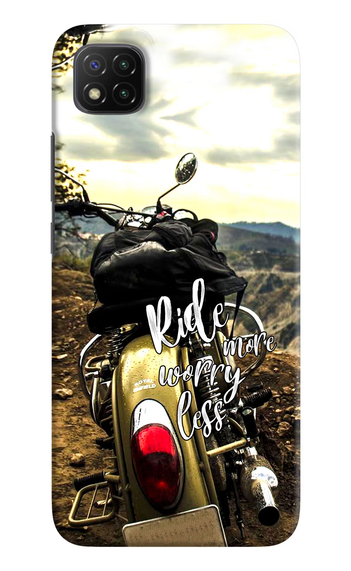 Ride More Worry Less Poco C3 Hard Case Back Cover by Casekaro