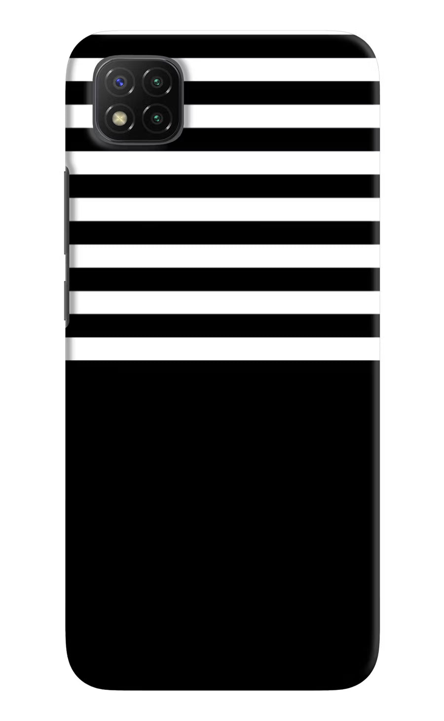 Black and White Print Poco C3 Back Cover, Hard case