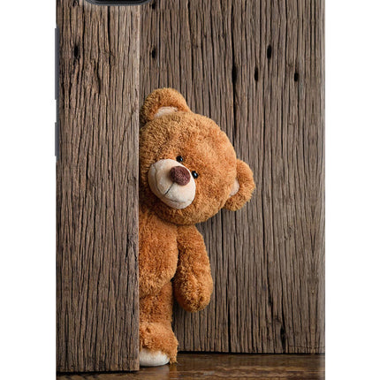 Teddy Wooden Poco C3 Hard Case Back Cover by Casekaro