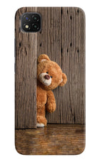 Teddy Wooden Poco C3 Hard Case Back Cover by Casekaro