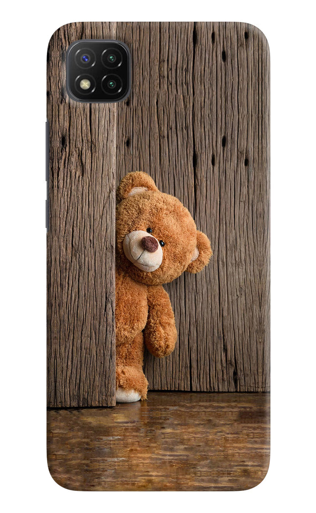 Teddy Wooden Poco C3 Hard Case Back Cover by Casekaro