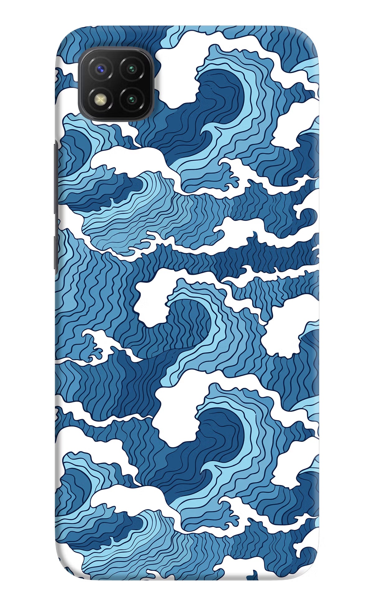 Blue Waves Poco C3 Hard Case Back Cover by Casekaro