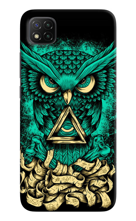 Green Owl Poco C3 Hard Case Back Cover by Casekaro
