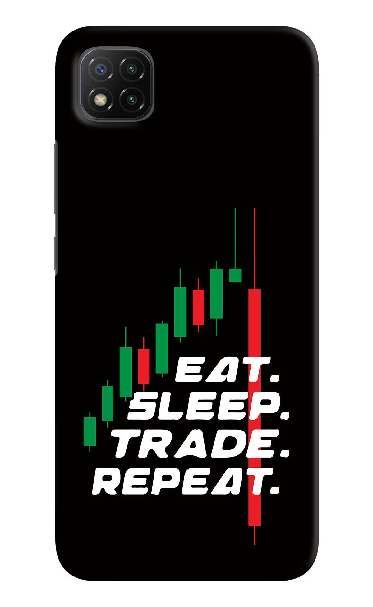 Eat Sleep Trade Repeat Poco C3 Hard Case Back Cover by Casekaro