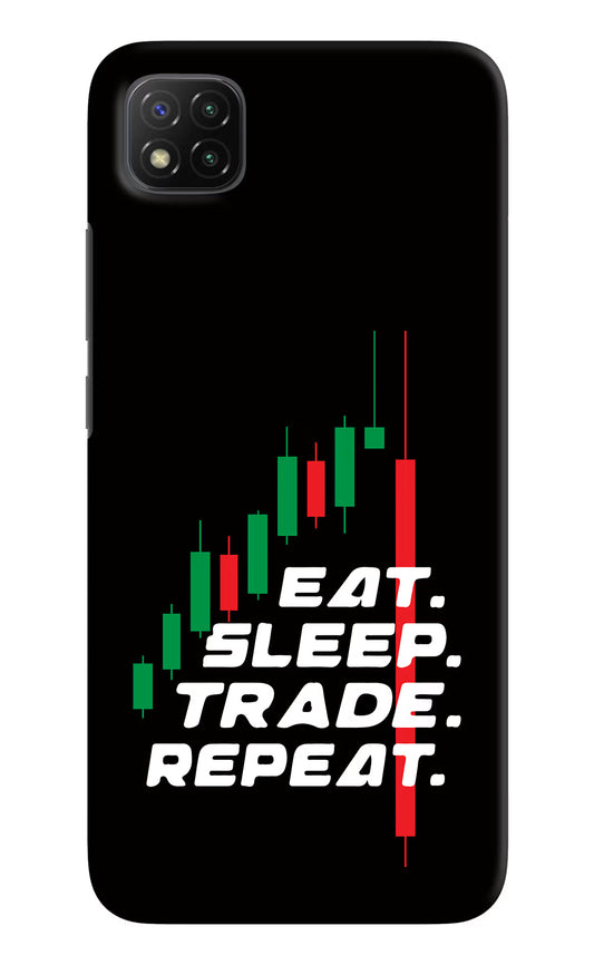 Eat Sleep Trade Repeat Poco C3 Hard Case Back Cover by Casekaro