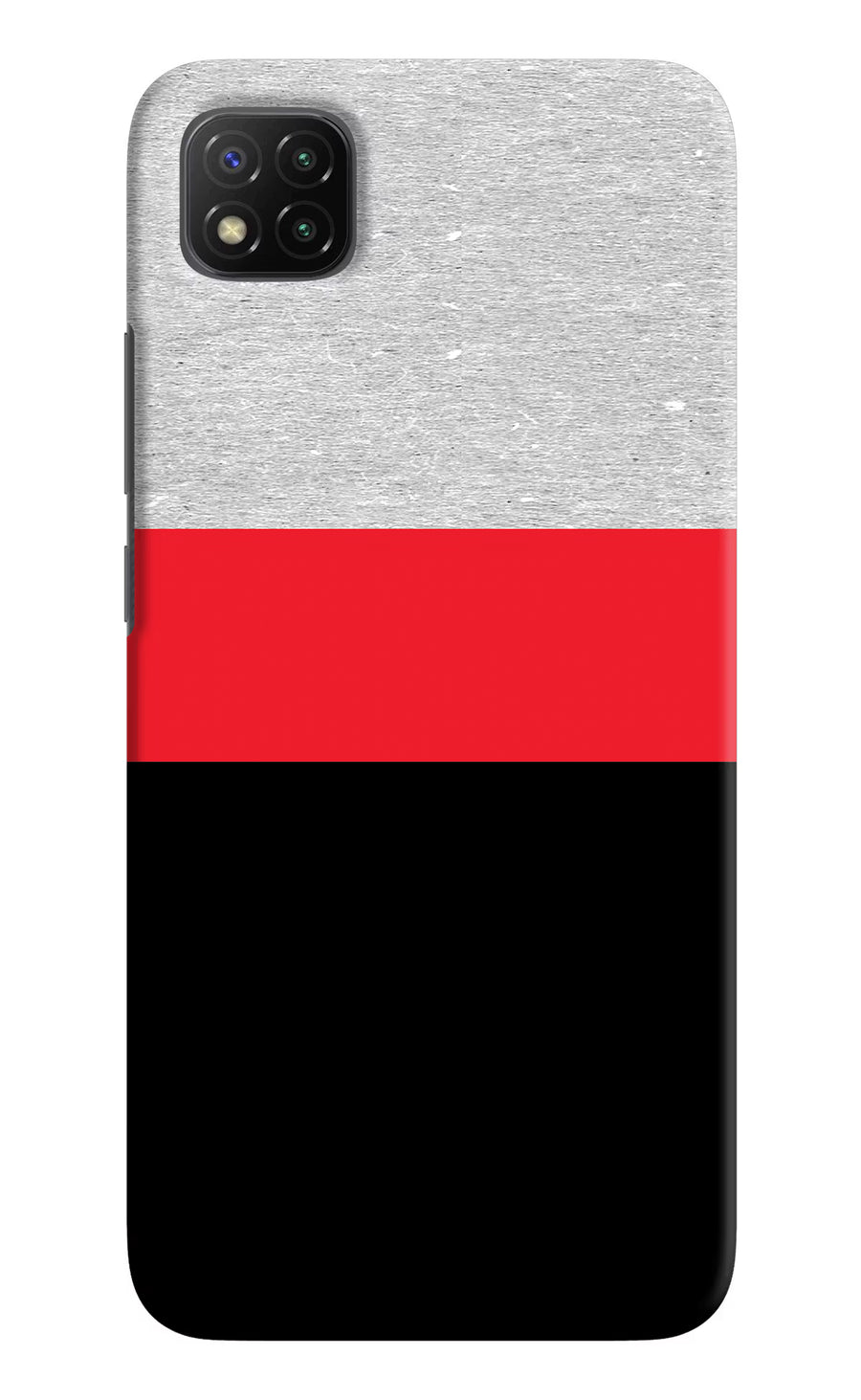 Tri Color Pattern Poco C3 Back Cover, Hard case