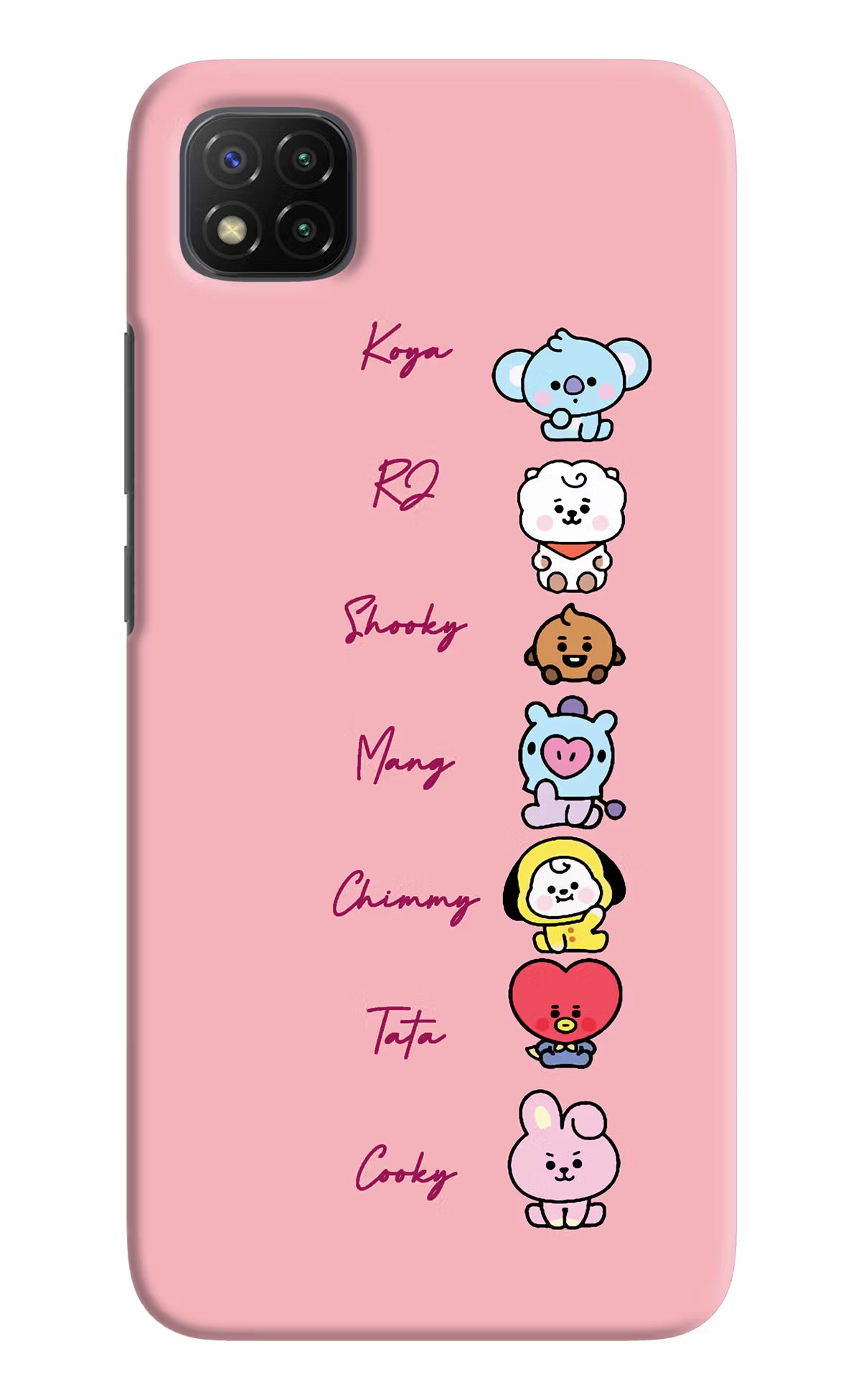BTS names Poco C3 Hard Case Back Cover by Casekaro